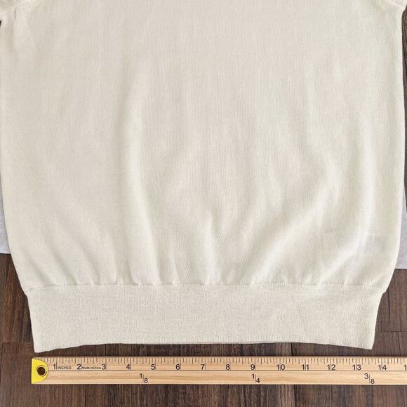 Tilley Merino Wool Turtleneck Sweater Stretch Layer * flaws * Size Medium Cream - Picture 14 of 16